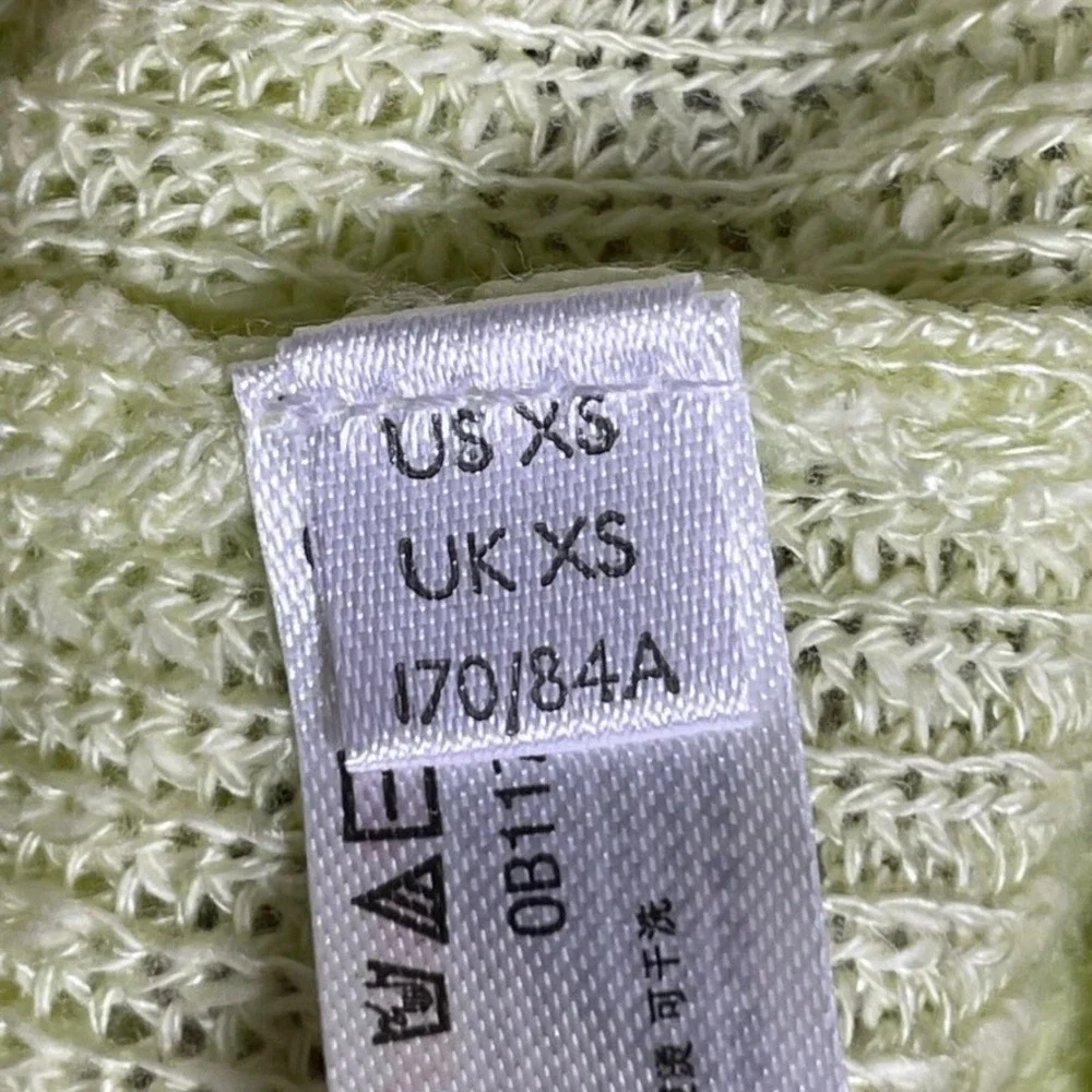 Free People FP Beach Sweater Malibu Surf Knit XS Lime Green Oversized Boho